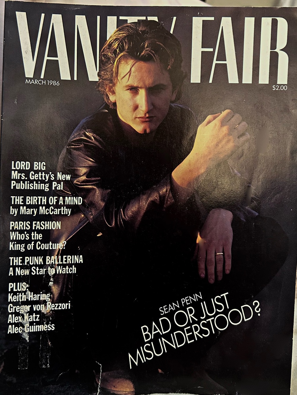 VINTAGE MARCH 1986 VANITY FAIR - SEAN PENN